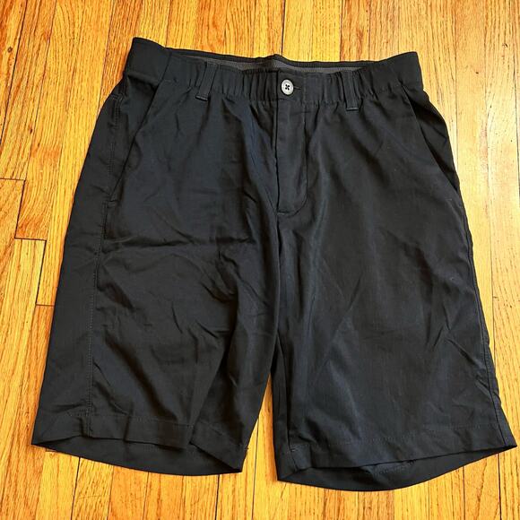 Under Armour Shorts Mens 32 X10 Black Performance Flat Front Golf - Picture 1 of 9